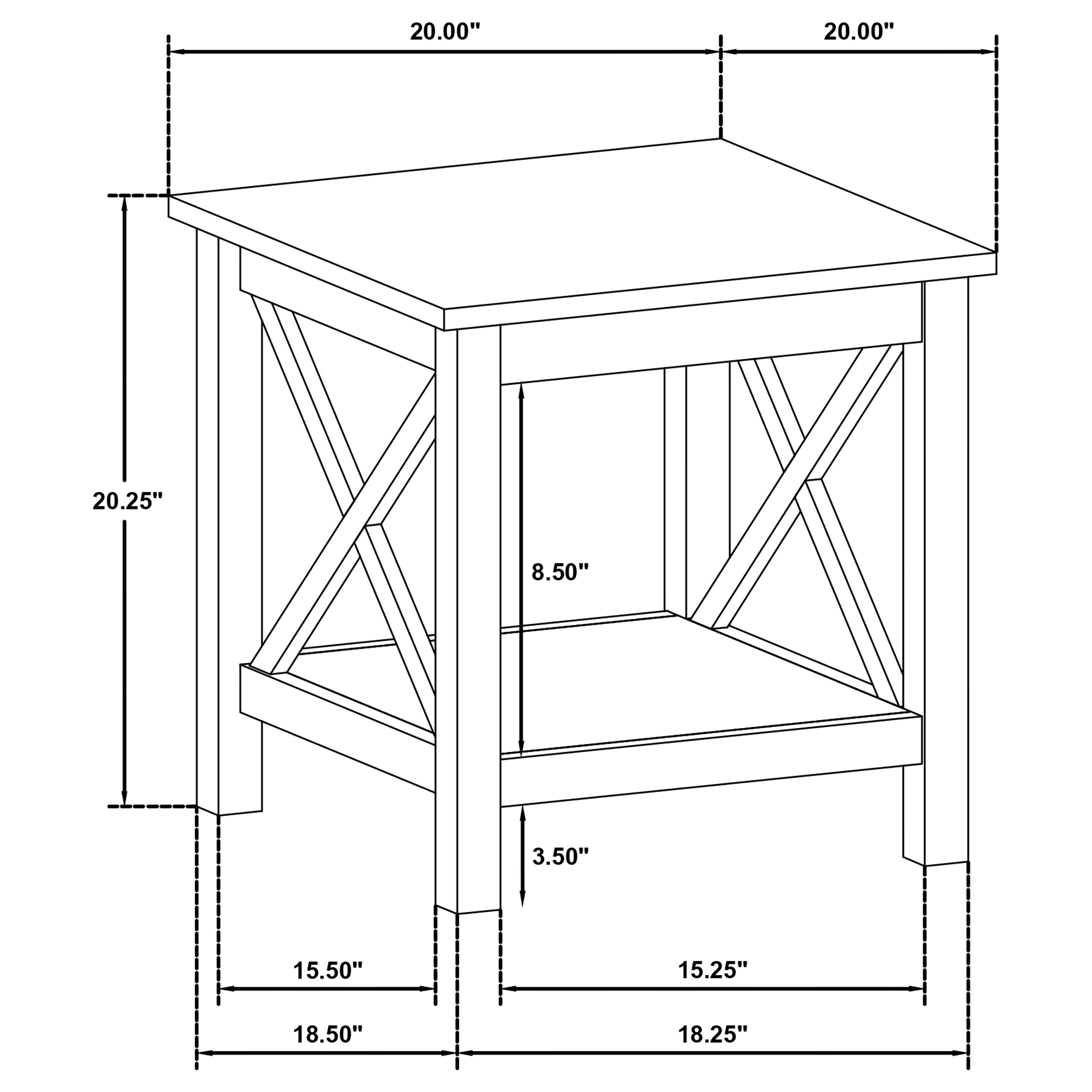 Coaster Skyview Skyview Wood Side End Table w/ Shelf