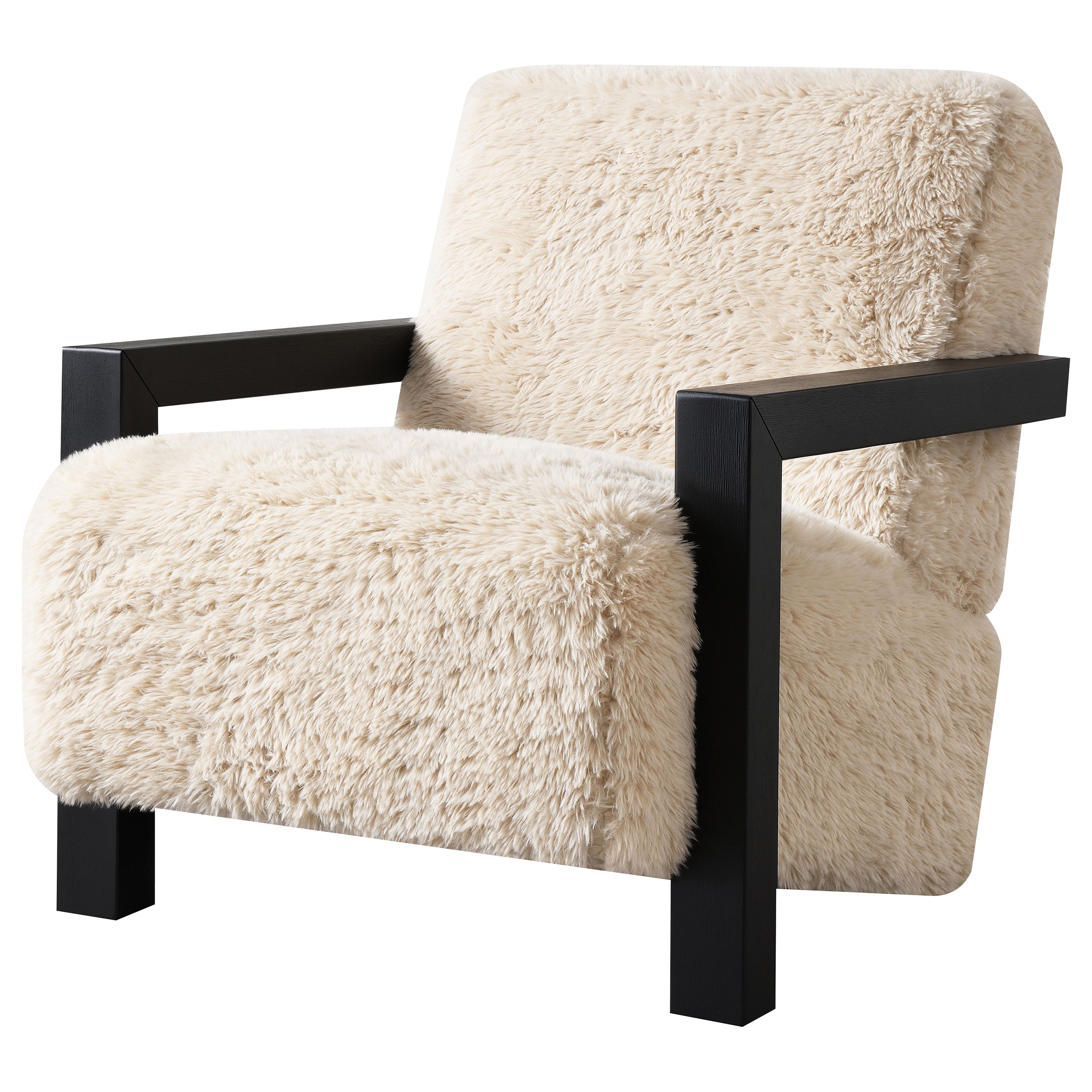 Coaster Paquet Paquet Faux Fur Chair Arms Latte