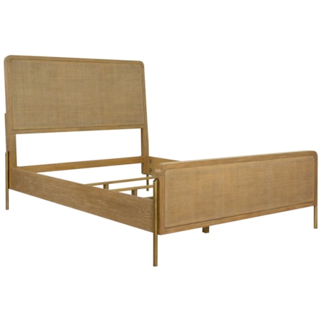 Rattan Cal King Panel Bed