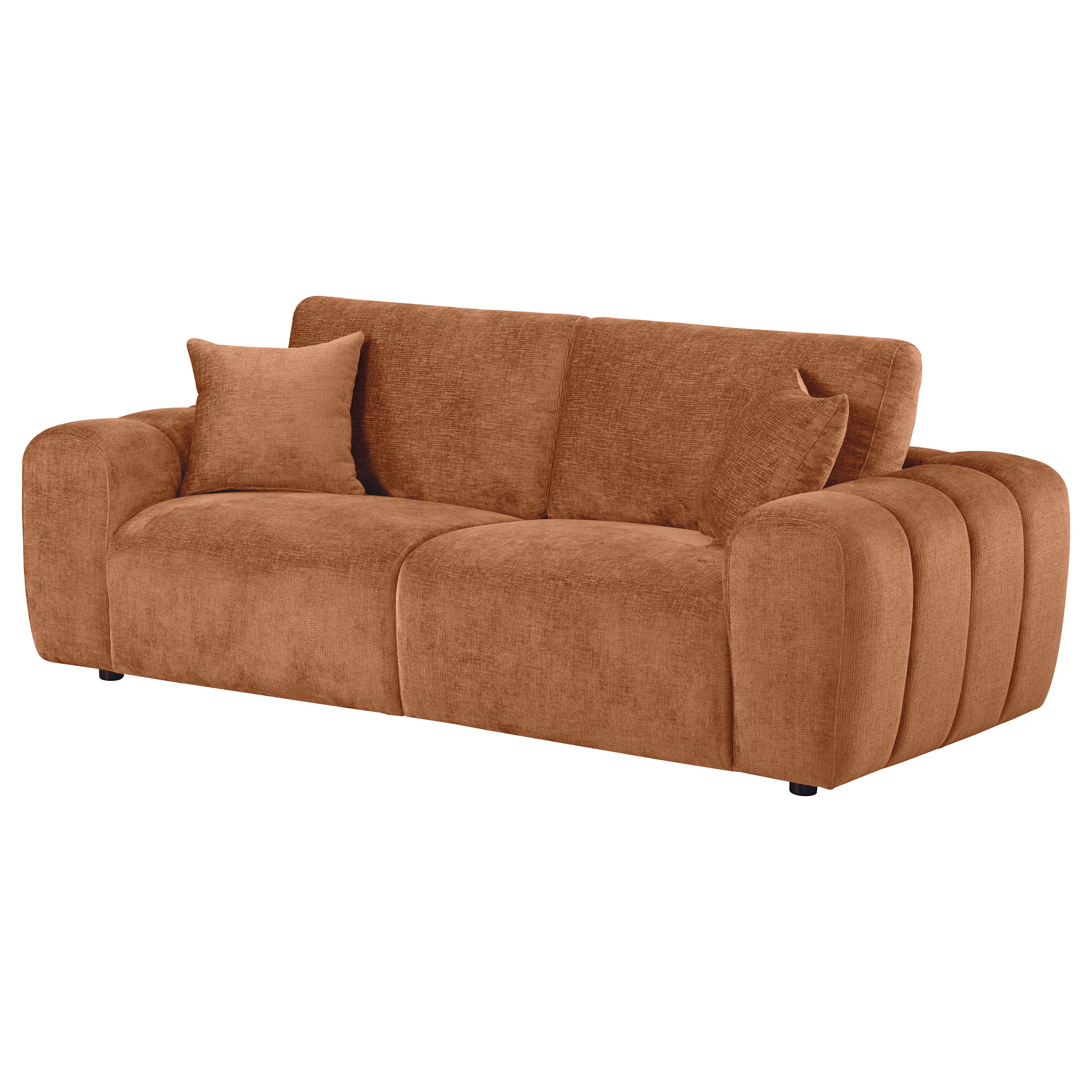 Coaster Burnett Burnett Chenille Wide Arm Sofa Burnt Orange
