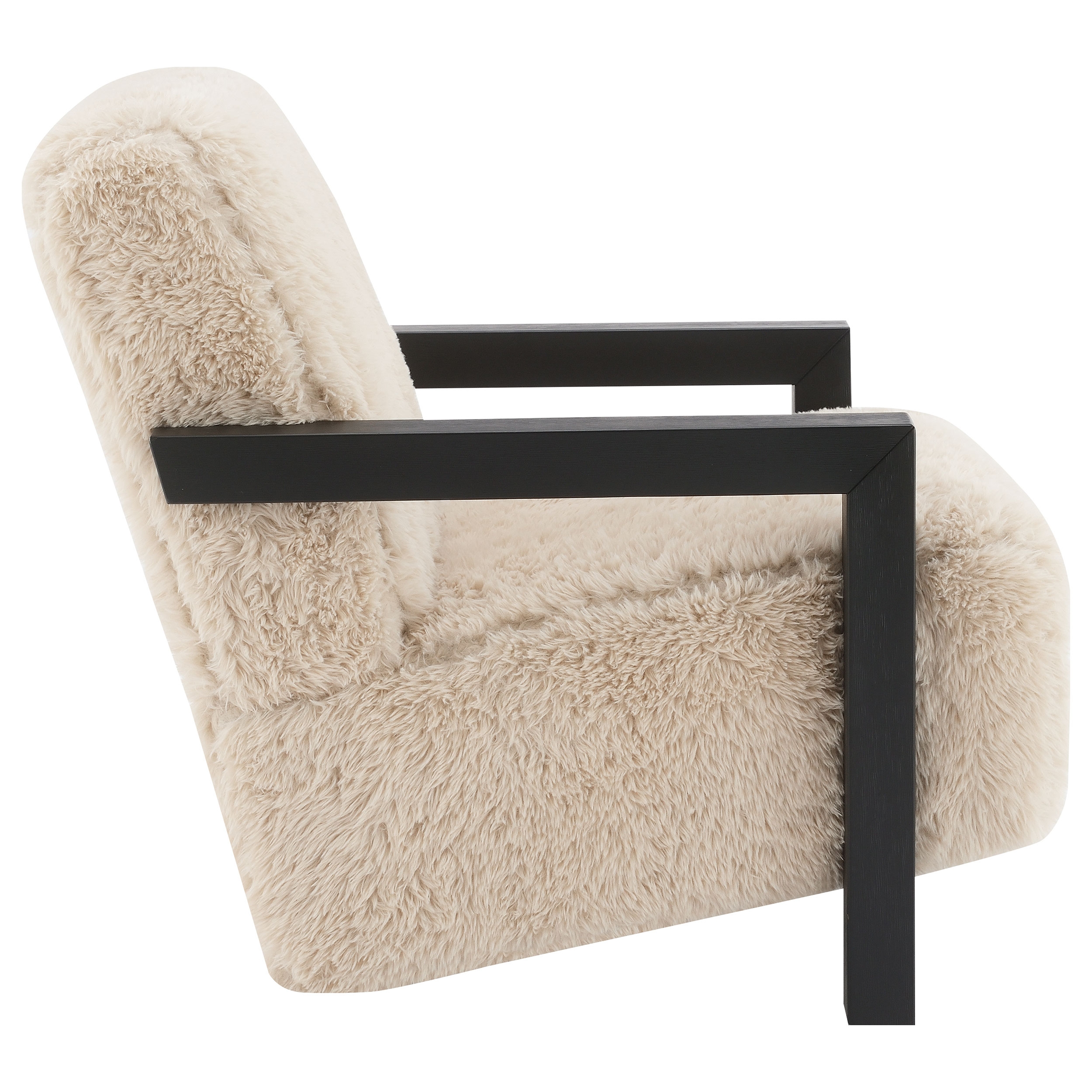 Coaster Paquet Paquet Faux Fur Chair Arms Latte