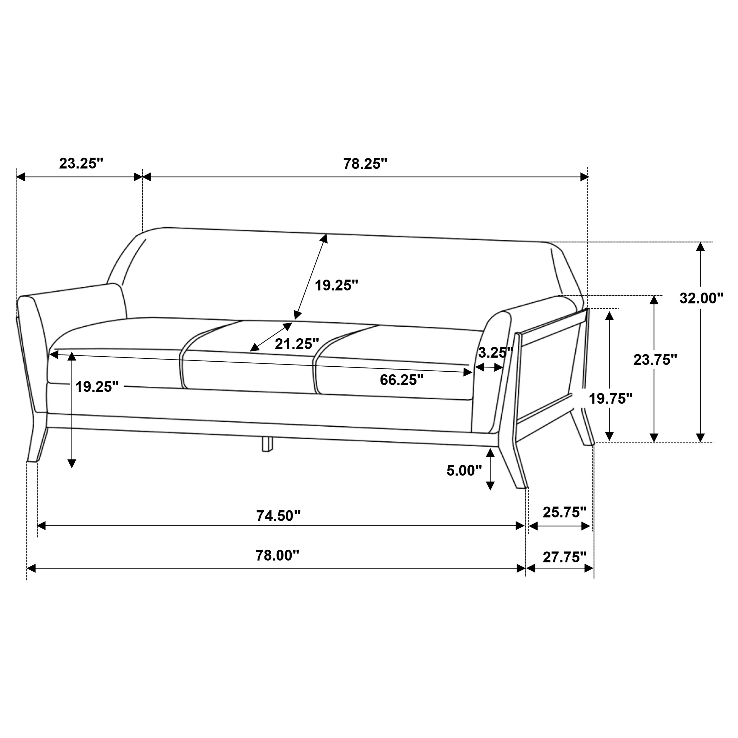Coaster Vaughn Vaughn Fabric Flared Arm Sofa