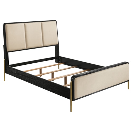 Arini 56-Inch Eastern King Panel Bed Cream And Black