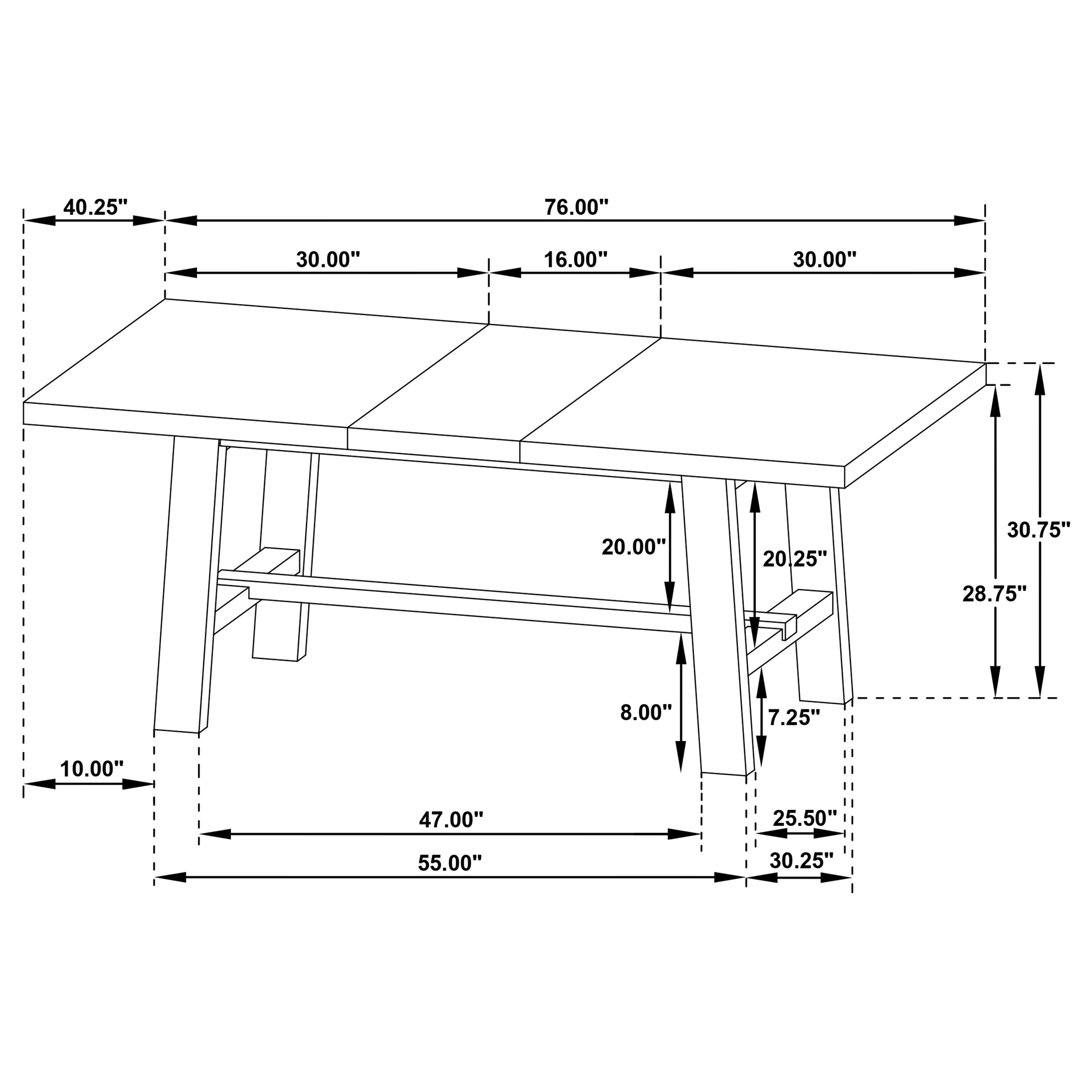 Coaster Middleton Middleton Extension Leaf Dining Set