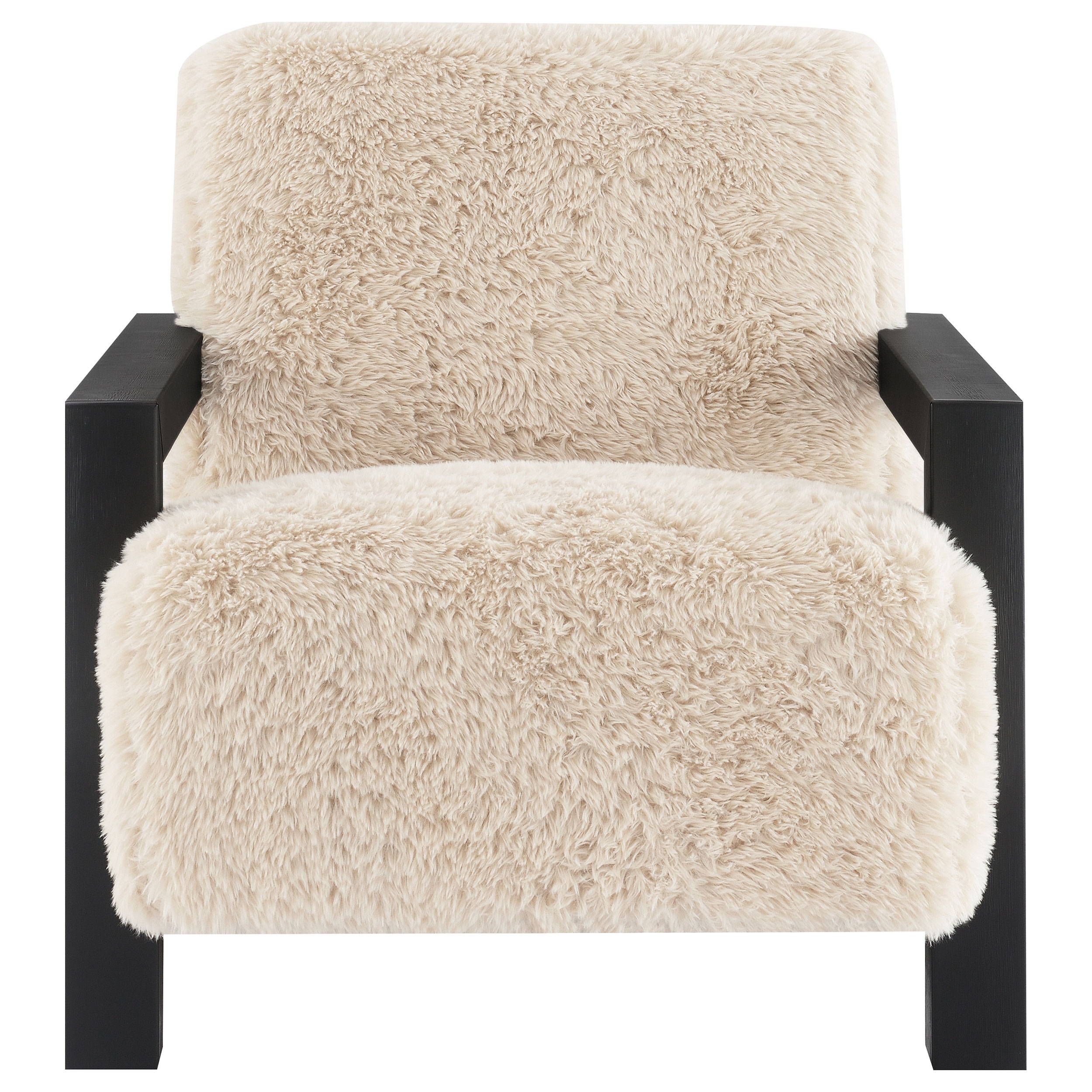 Coaster Paquet Paquet Faux Fur Chair Arms Latte
