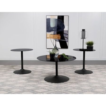 Ganso Glass Top Coffee End Table Set