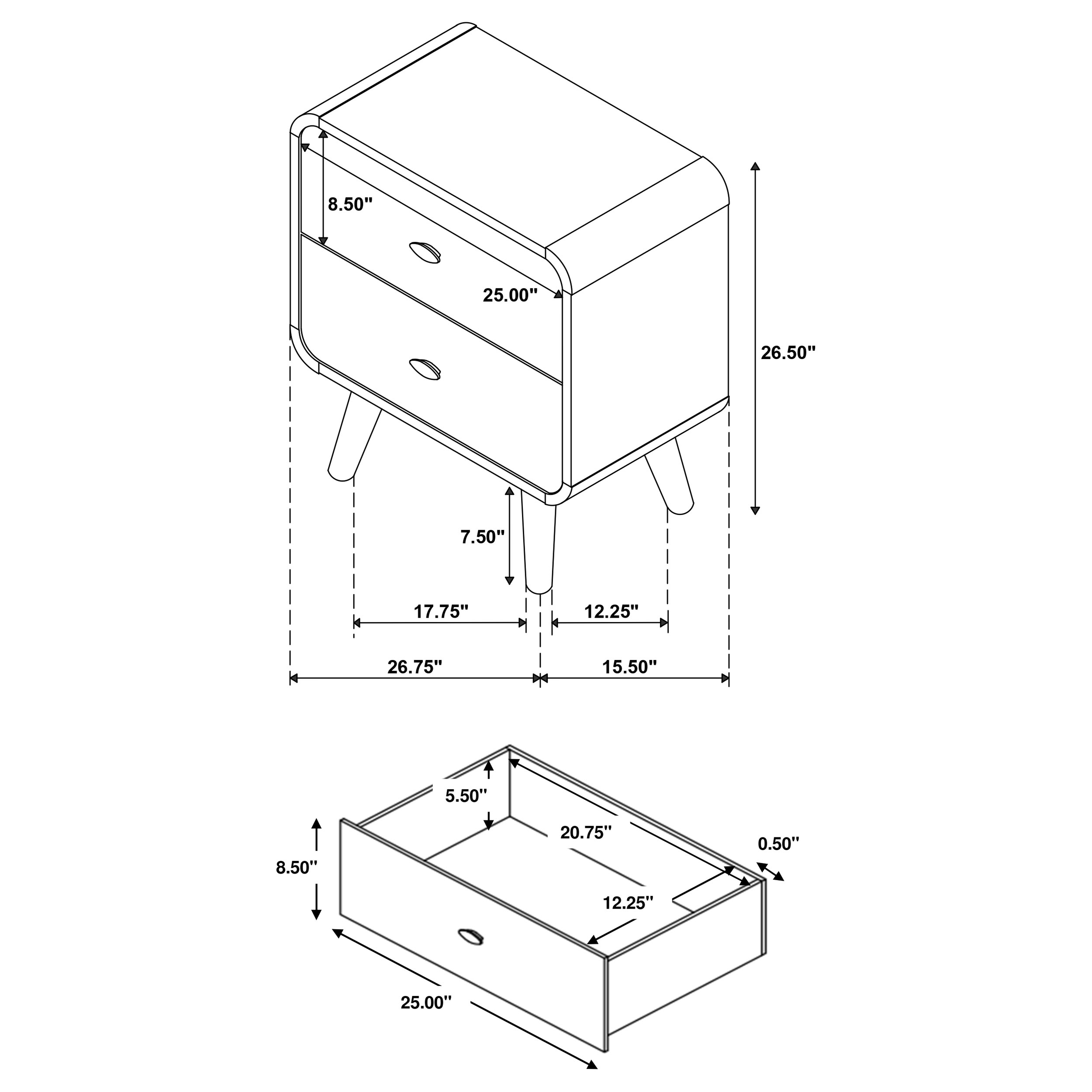 Coaster Robyn Robyn Nightstand Bedside Table Light Ash