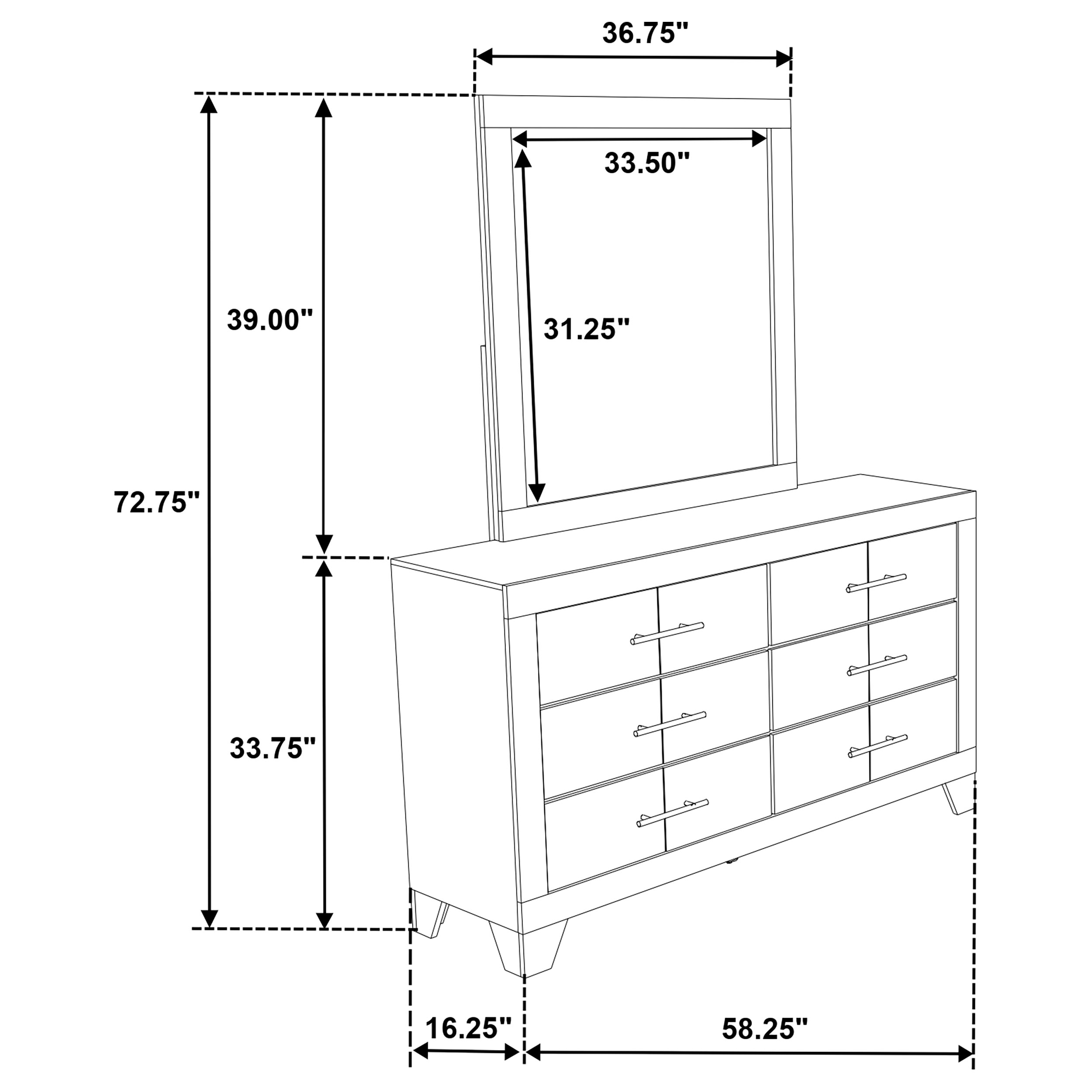 Coaster Trenton Trenton Bedroom Dresser With Mirror