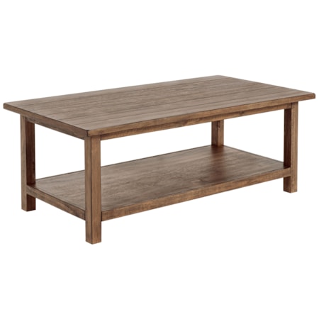 Wood Coffee Table w/ Shelf