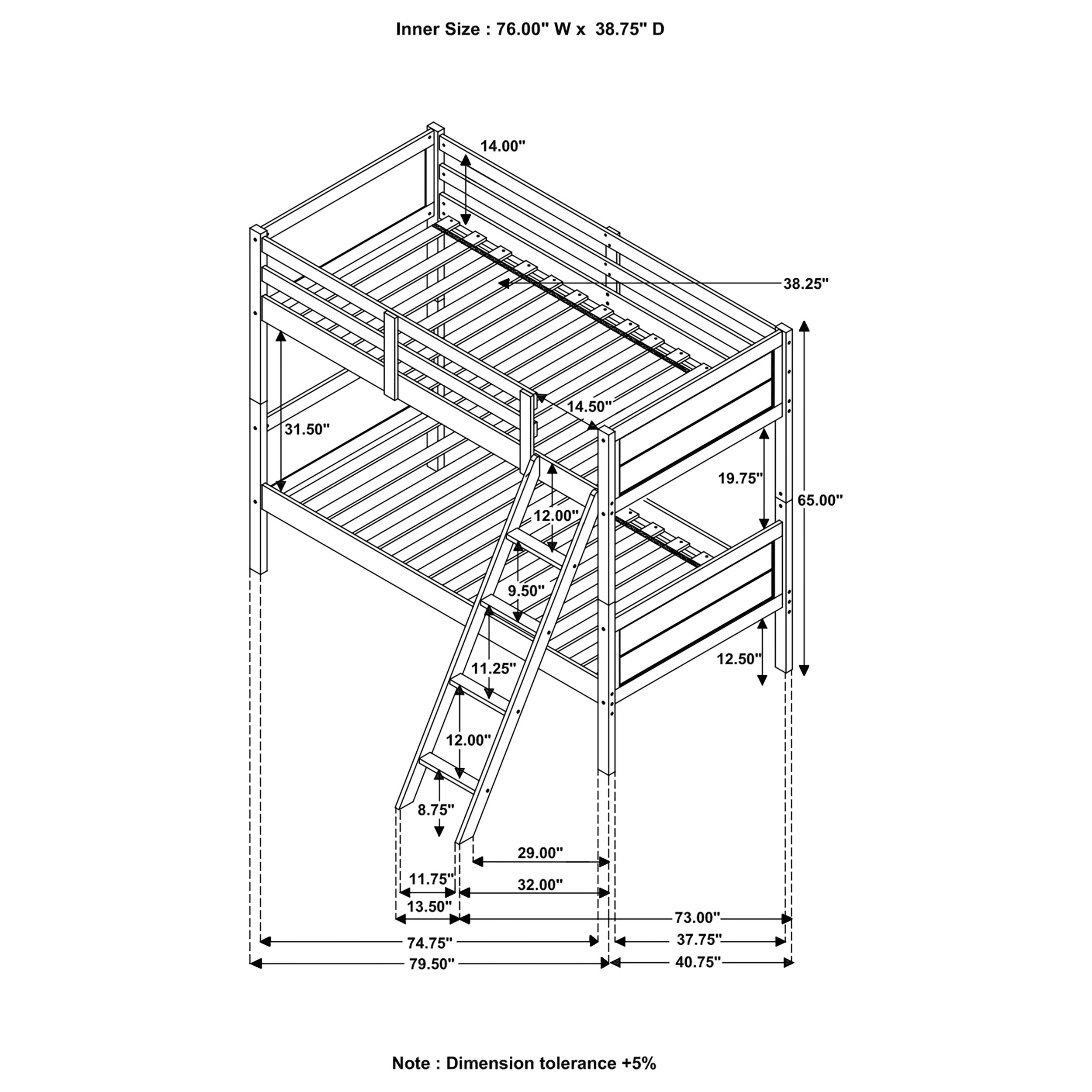 Ryder Bunk Bed w/ Mattress