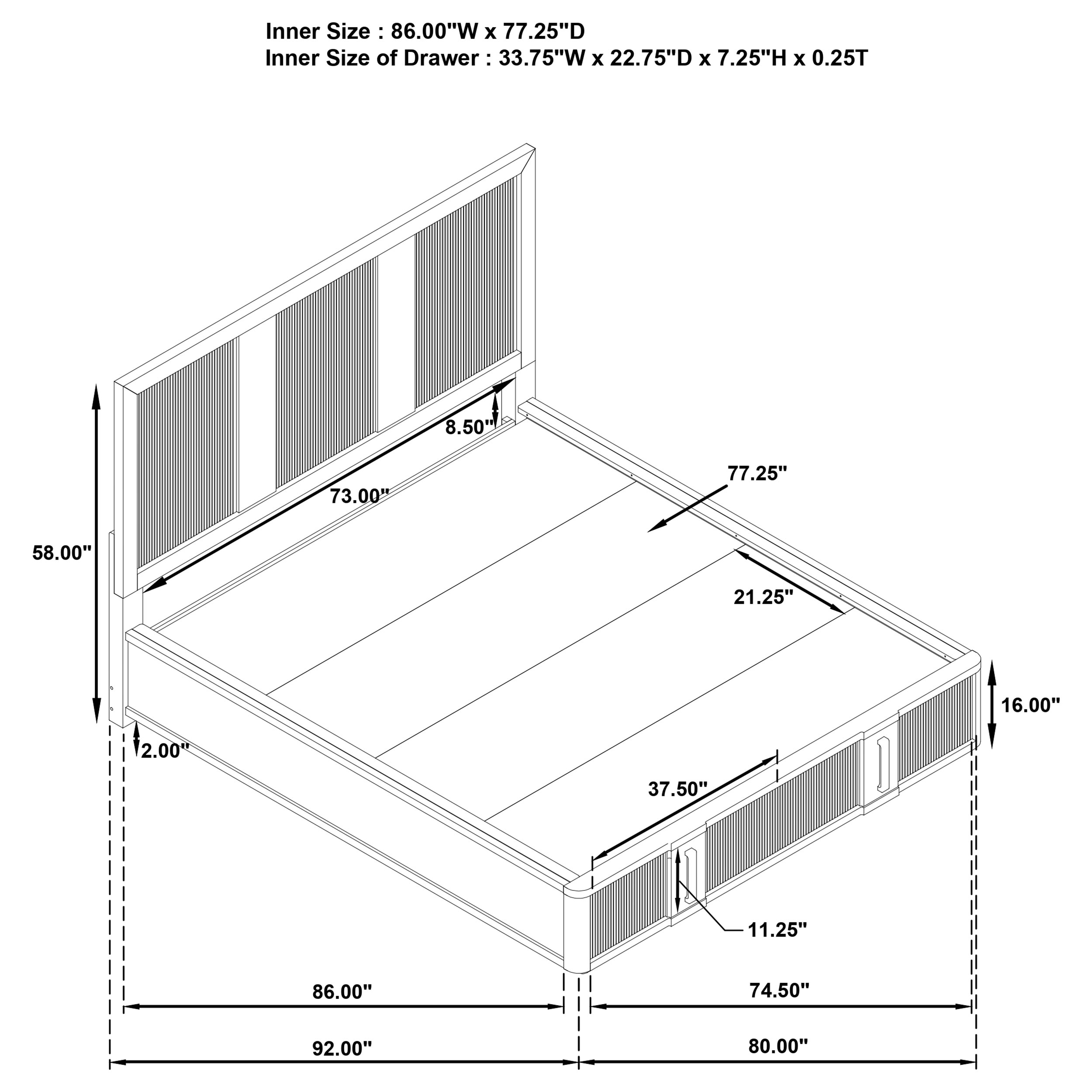 Coaster Terrace Terrace Cal King Storage Bed Ash