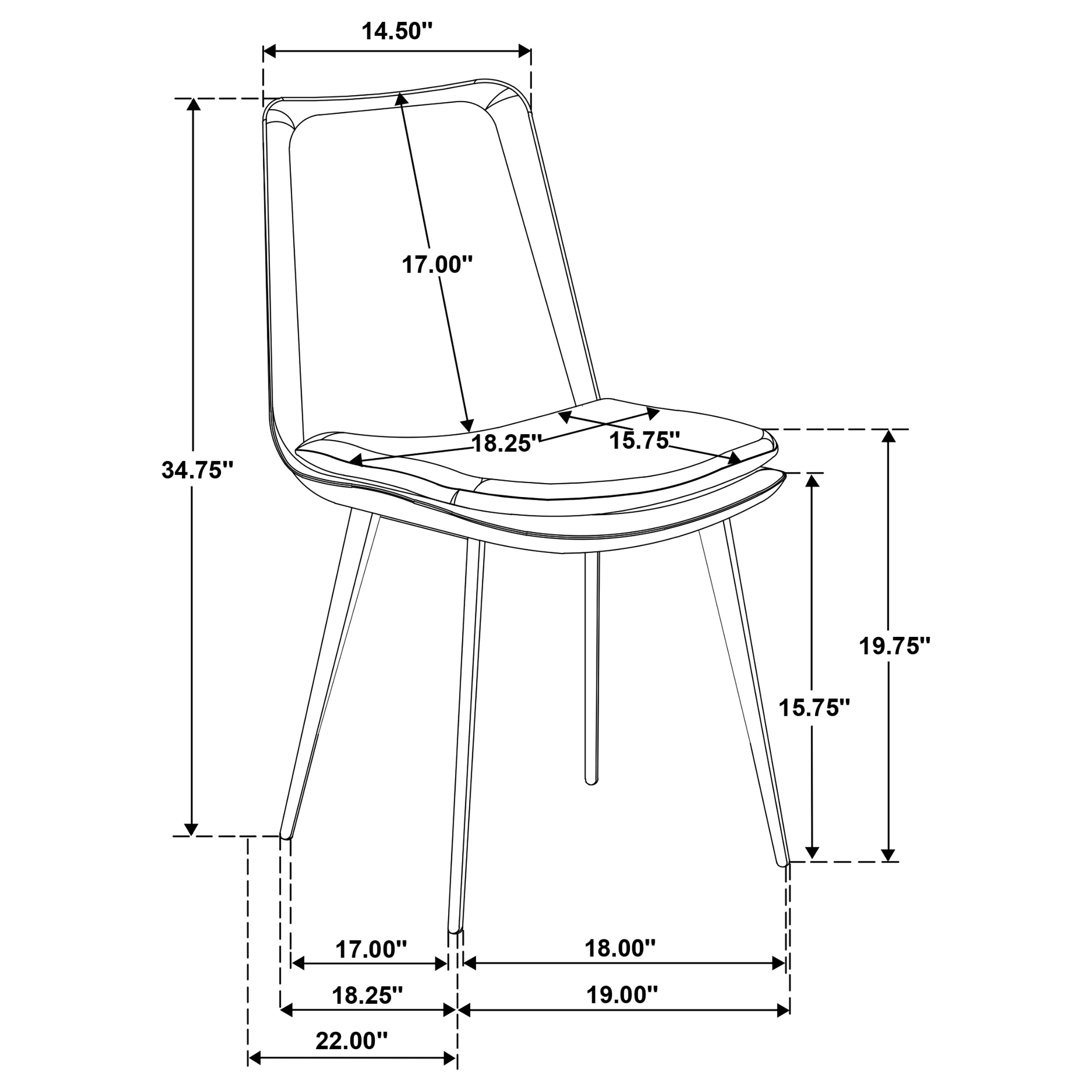 Coaster Ortega Dining Side Chair Tan