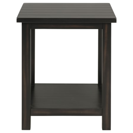 Wood End Table w/ Shelf