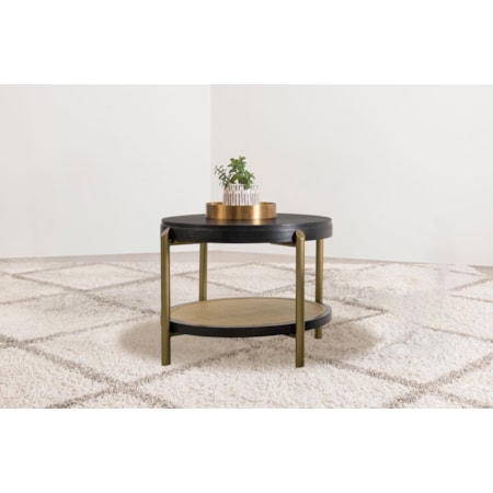 End Side Table With Storage Shelf