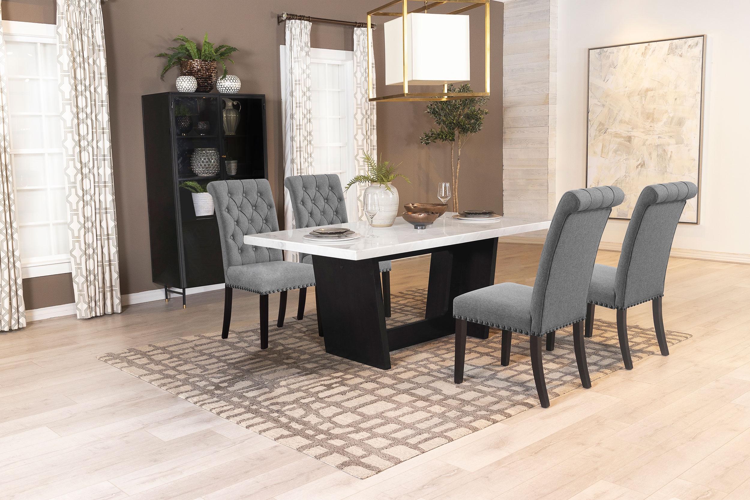 Sherry Marble Top Dining Table Set