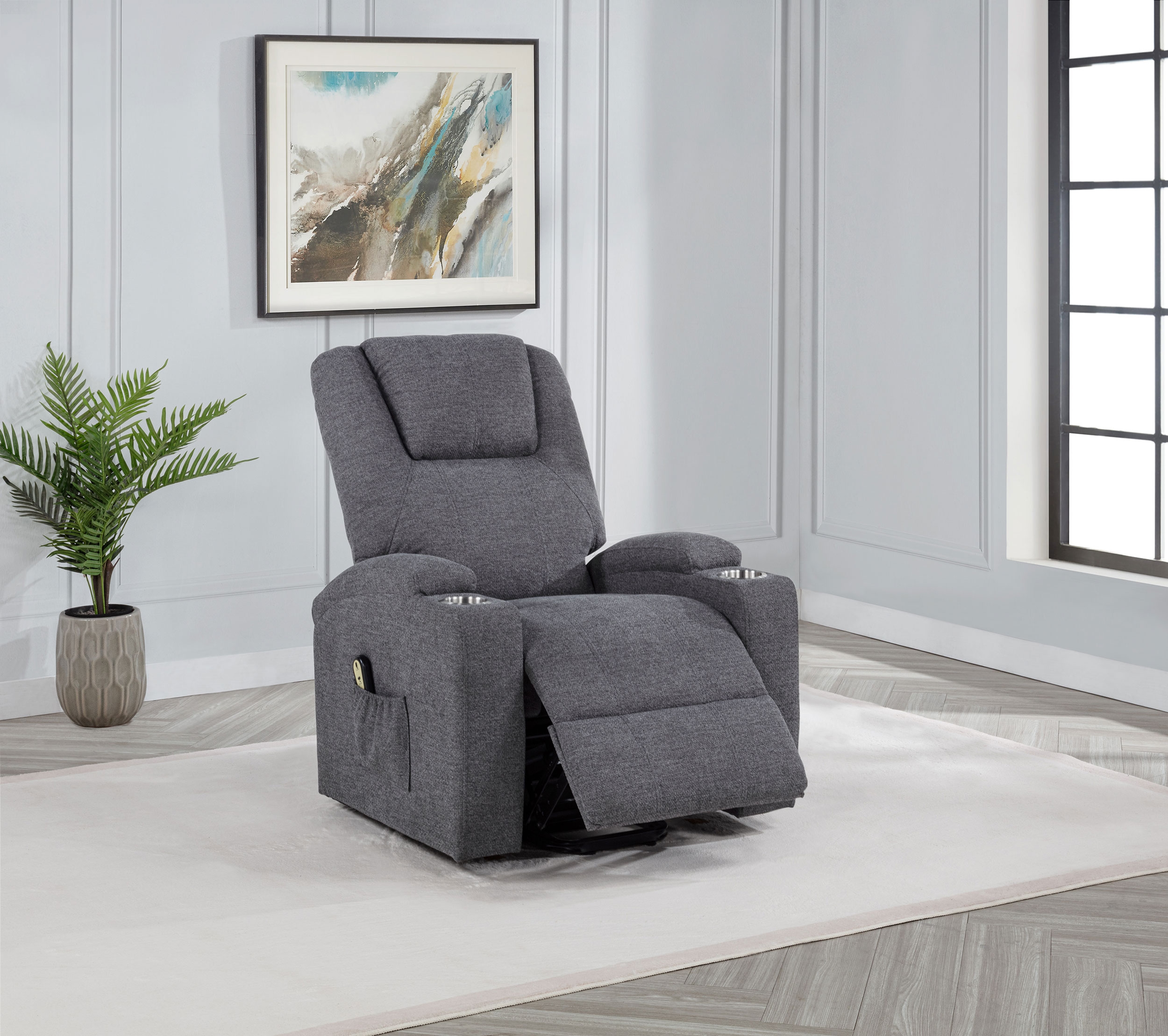 Louie Chenille Power Lift Massage Chair