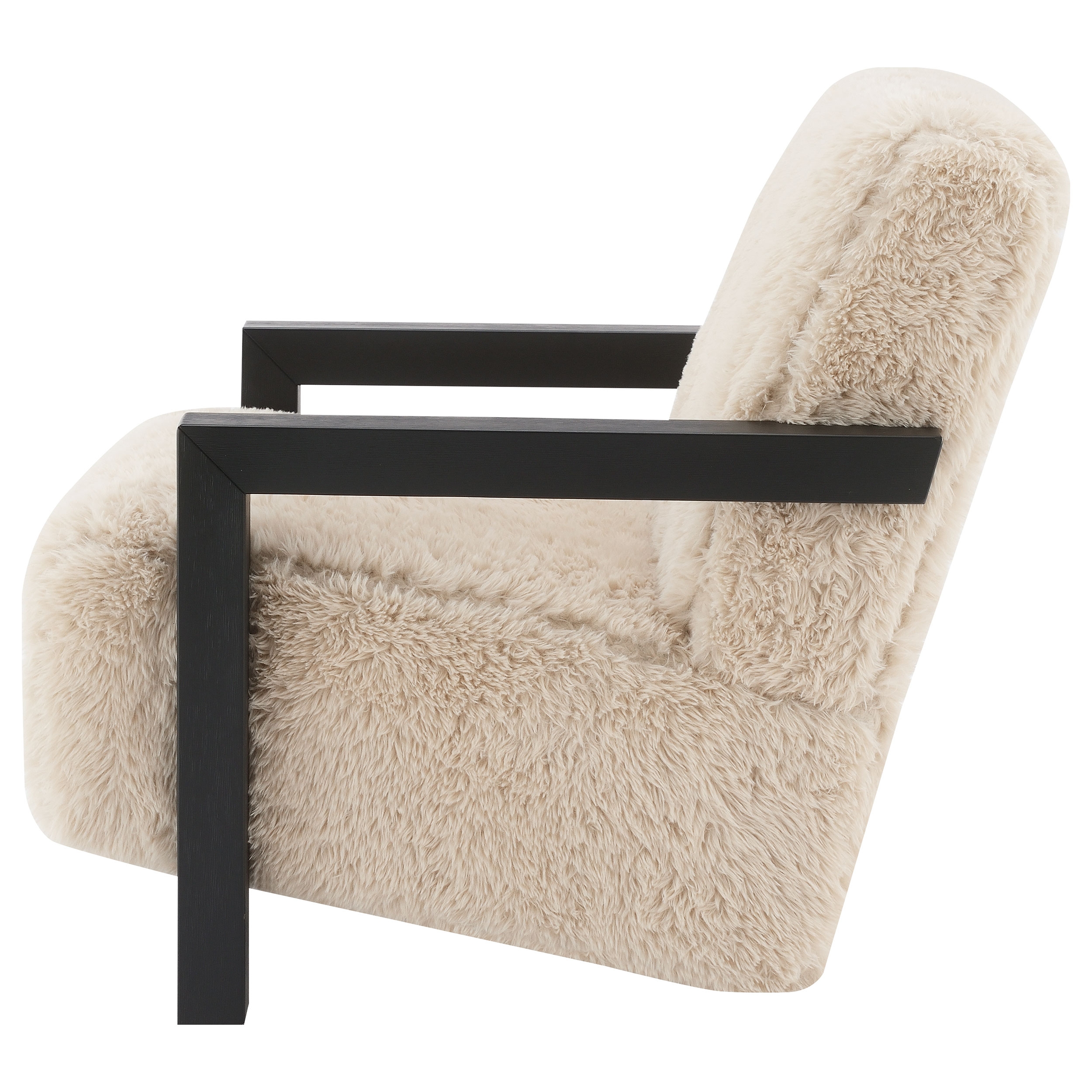 Coaster Paquet Paquet Faux Fur Chair Arms Latte