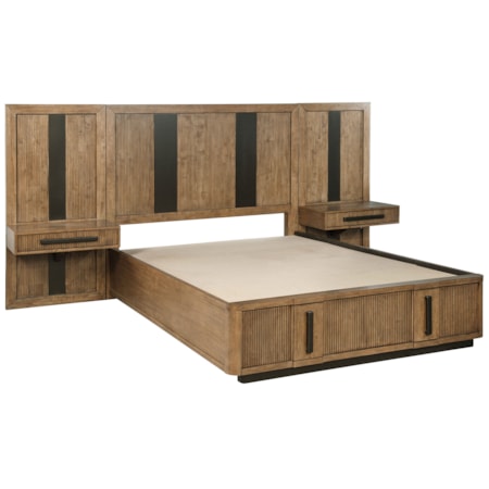 Terrace Cal King Wall Panel Storage Bed Ash