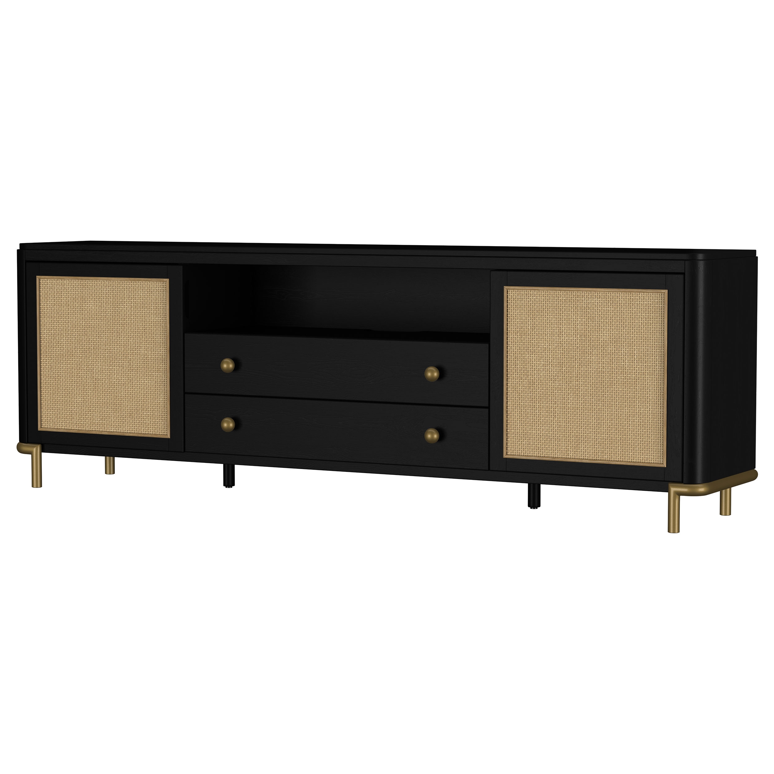 Rattan Cane TV Stand Media Console