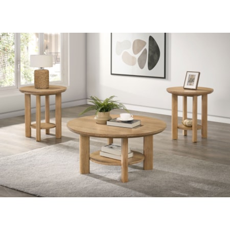 Ottowa Wood Coffee Table Set Light