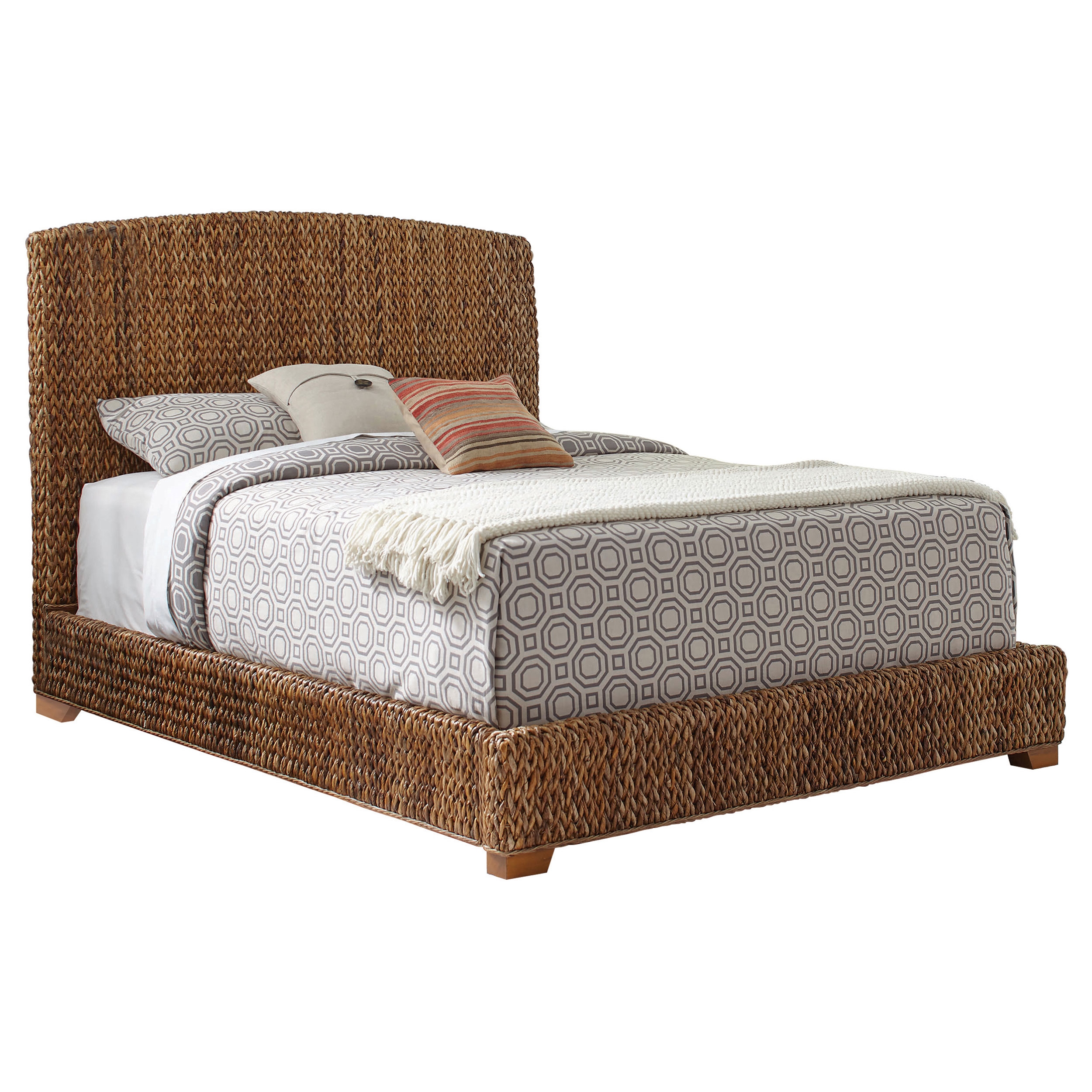 Banana Leaf Cal King Panel Bed