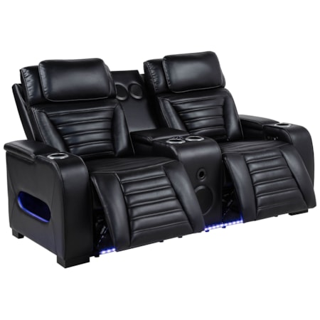 Zuma Dual Power Reclining LED Loveseat
