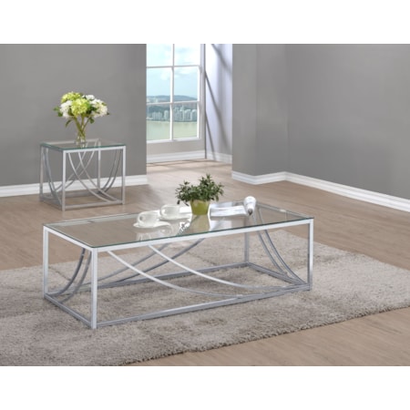 Lille Glass Top Coffee And End Table Set