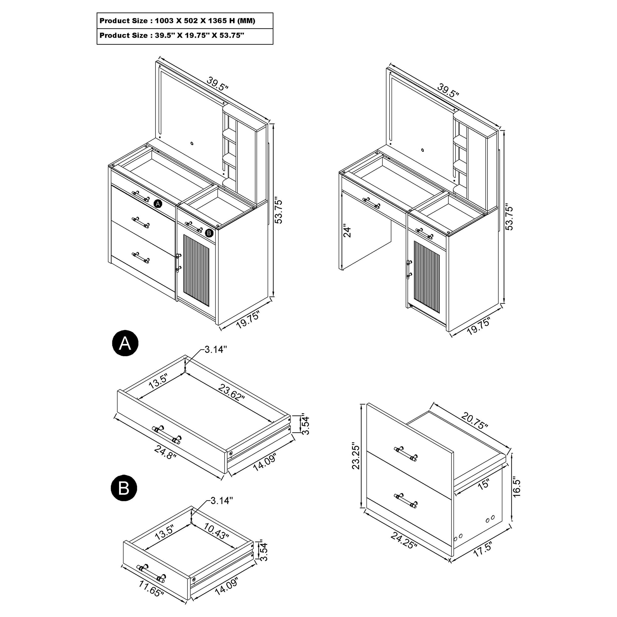 Coaster Flora Makeup Vanities & Jewelry Armoires