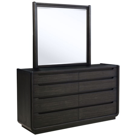 Marceline - 6-Drawer Dresser With Mirror - Black Marceline - 6-Drawer Dresser With Mirror - Black