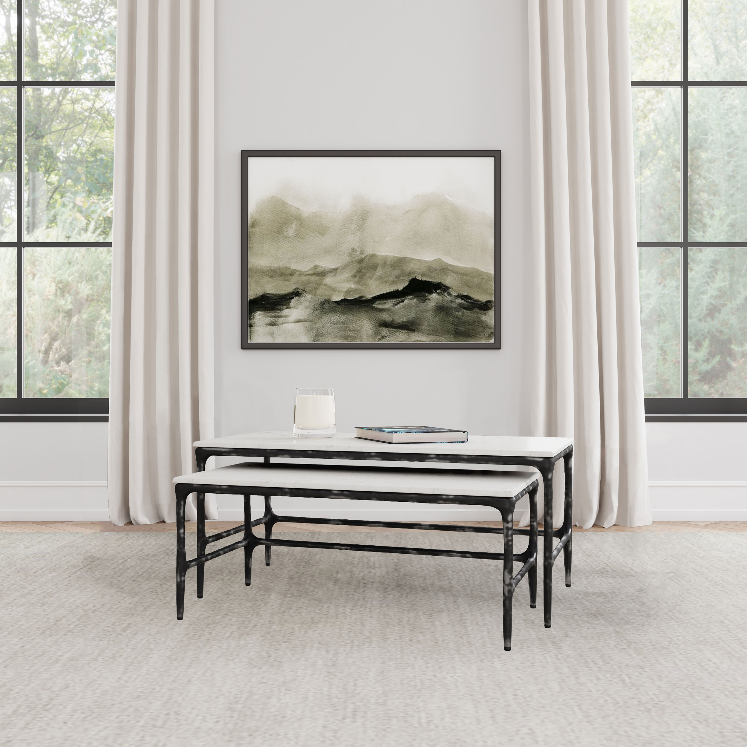 Ebby Marble Top Nesting Coffee Tables