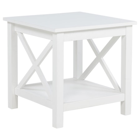 Skyview Wood Side End Table w/ Shelf
