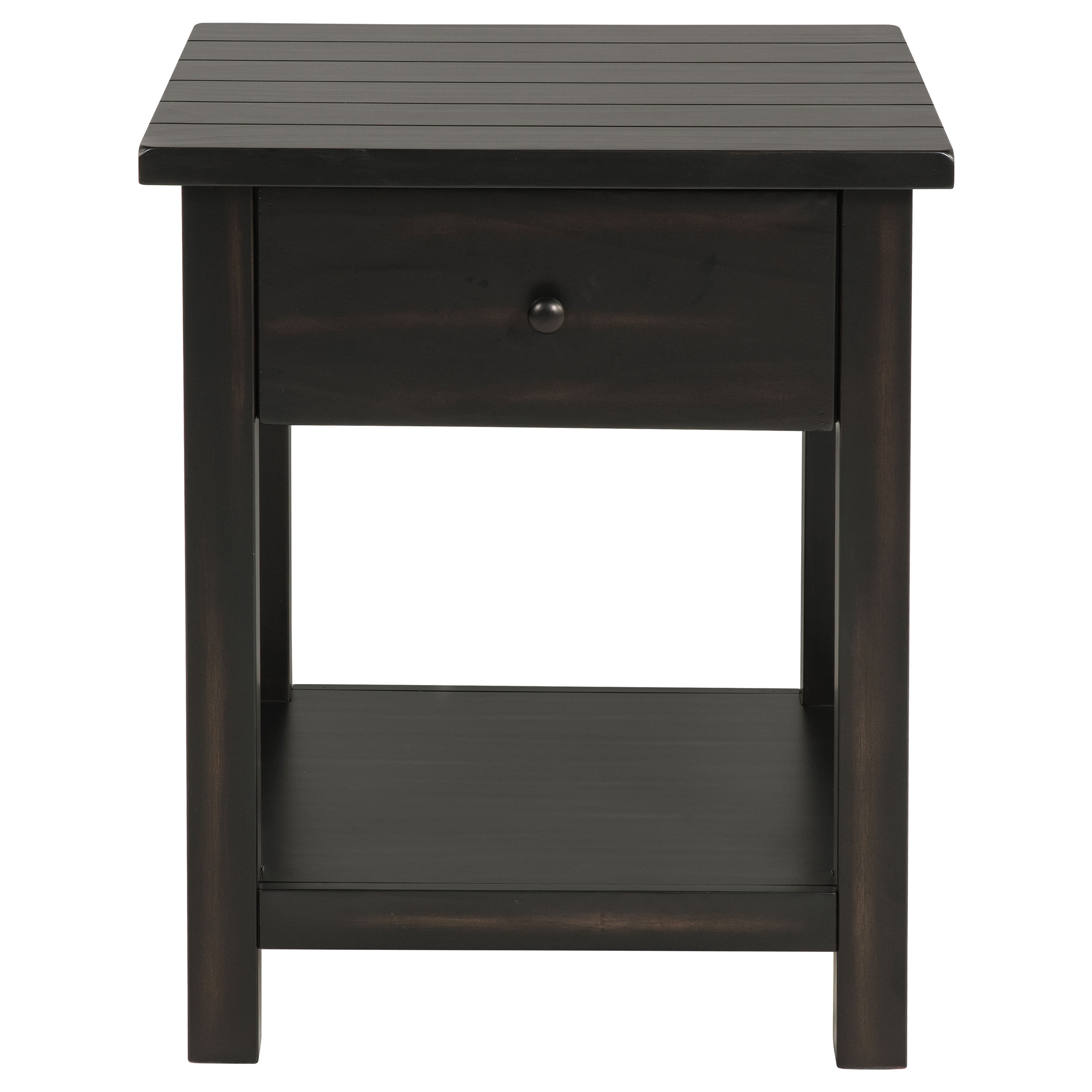 Wood End Table w/ Shelf