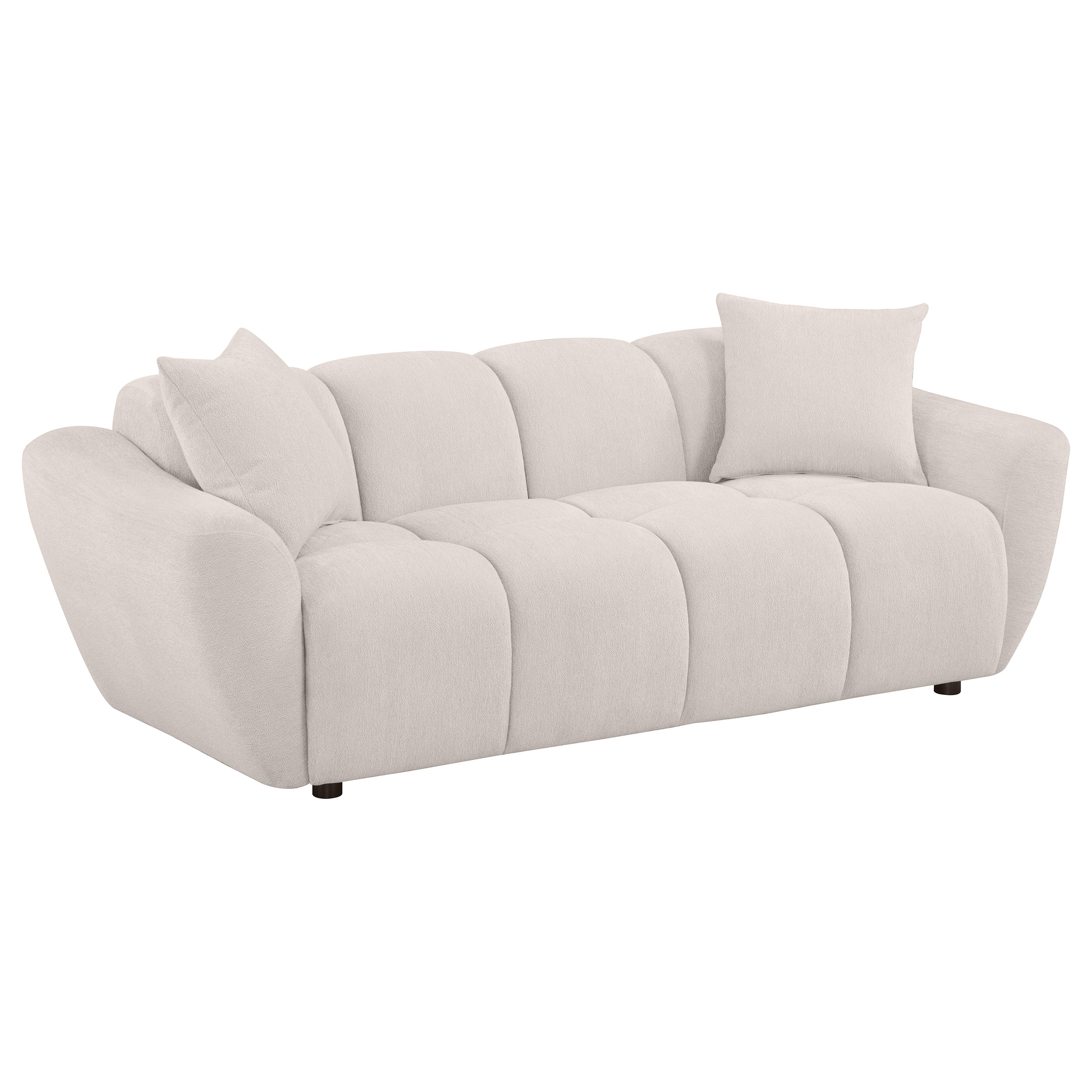 Destino Chenille Splayed Arm Sofa Set