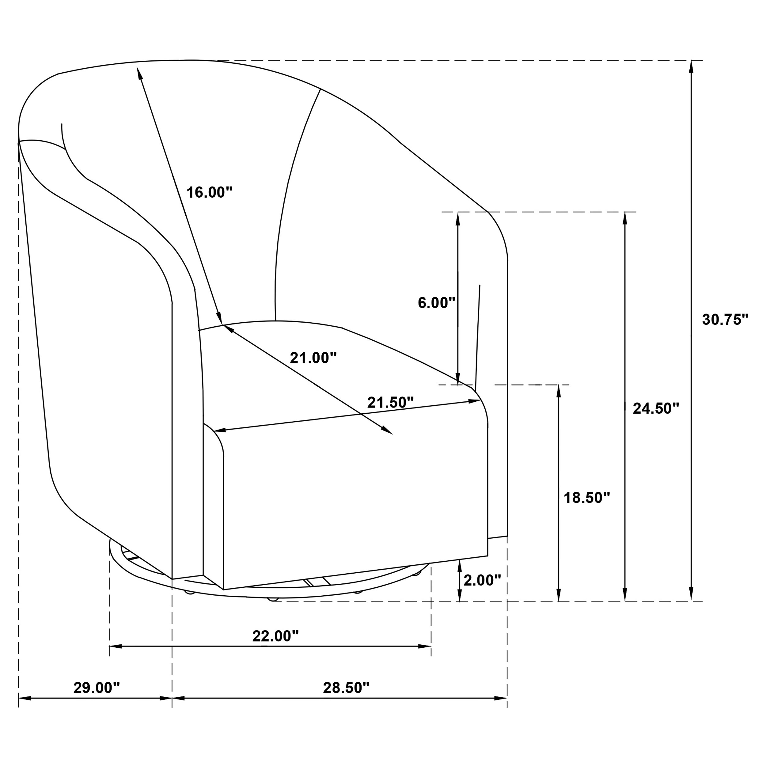 Coaster Mossbrook Mossbrook Fabric Swivel Accent Chair