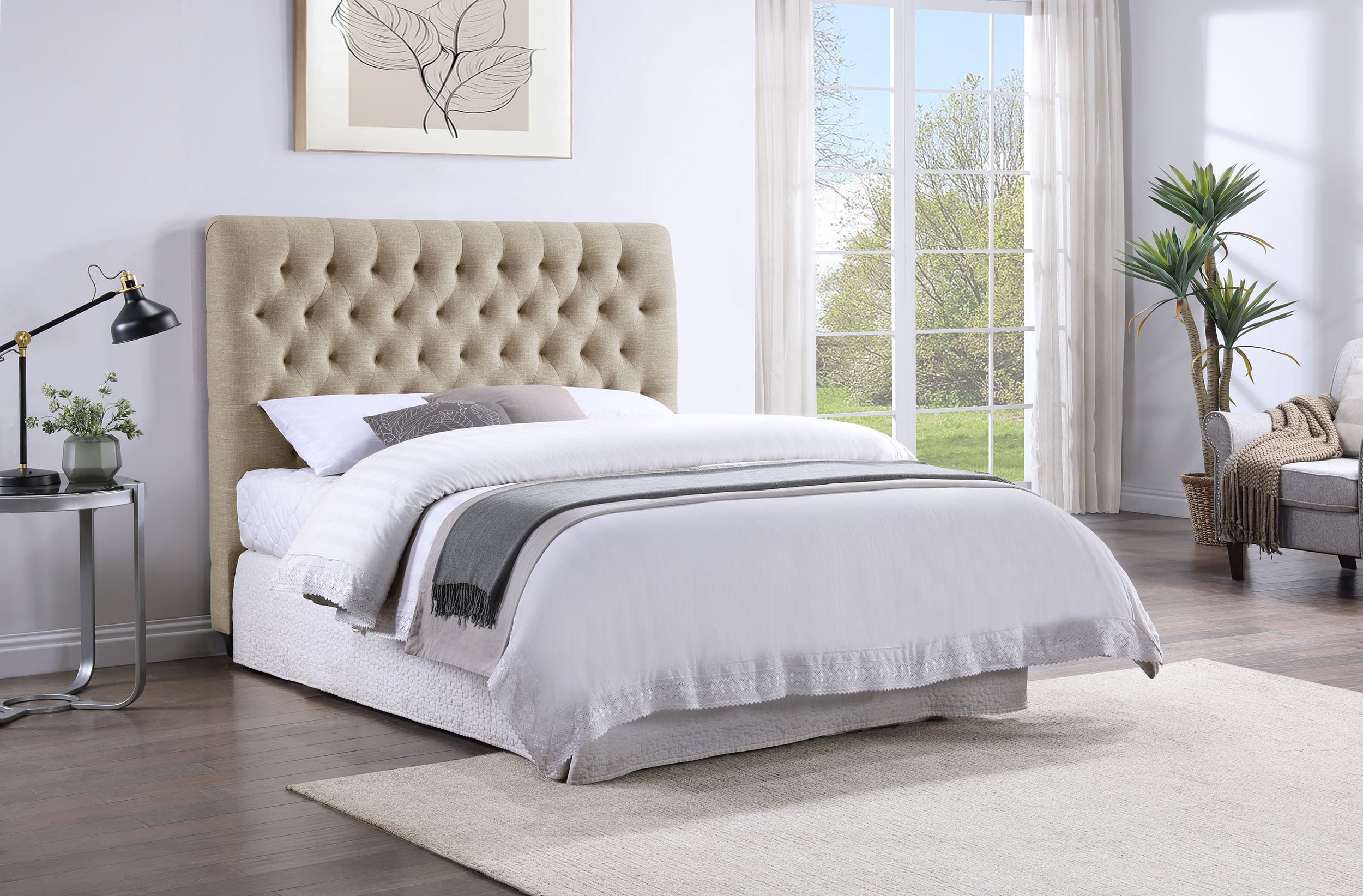 Chloe King Panel Headboard Oatmeal