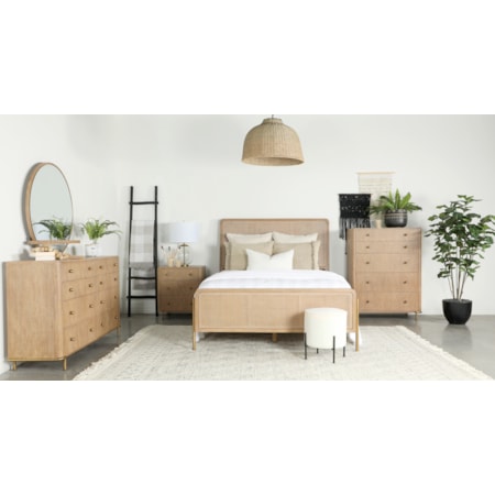 Rattan Cal King Panel Bed