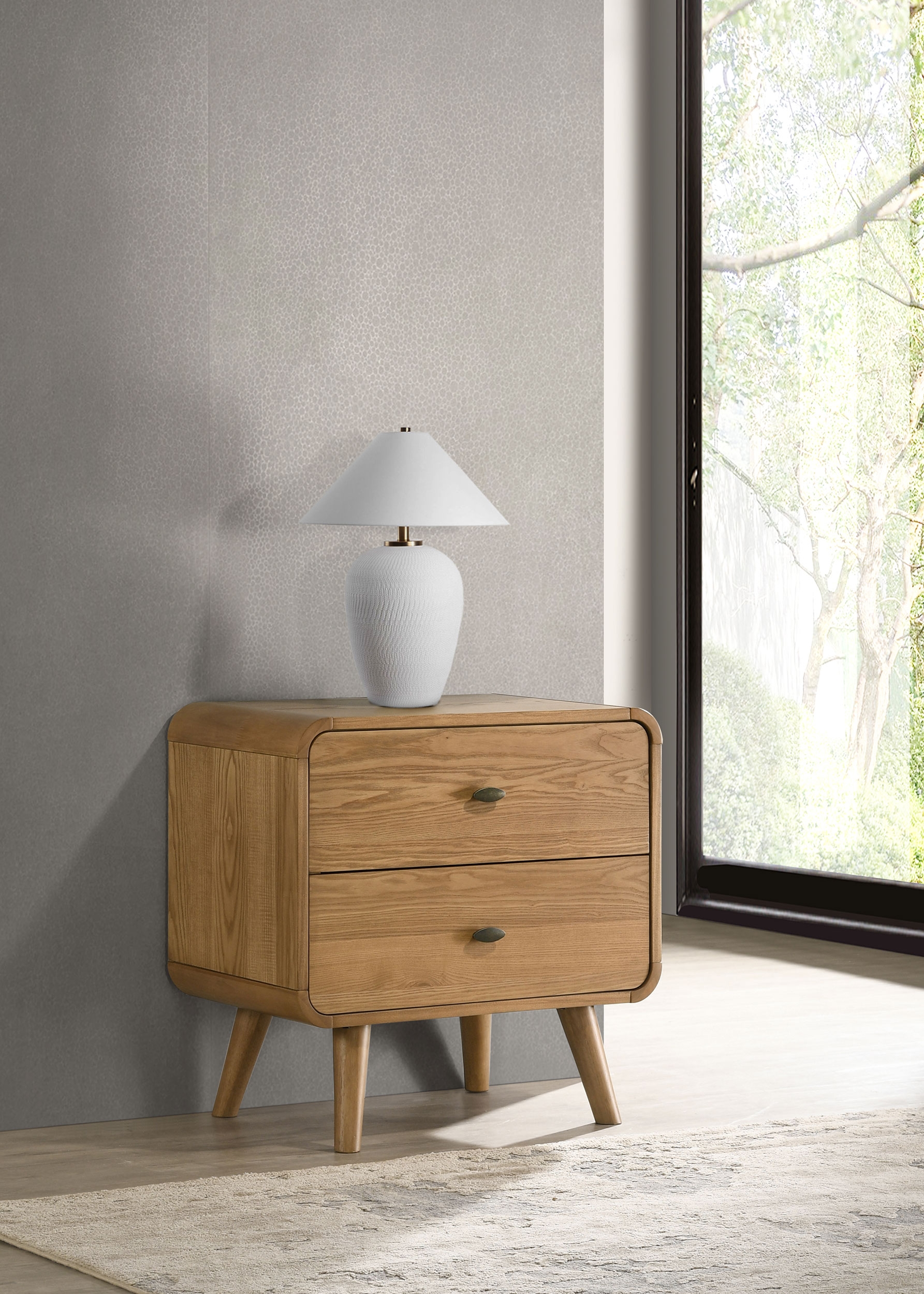 Coaster Robyn Robyn Nightstand Bedside Table Light Ash