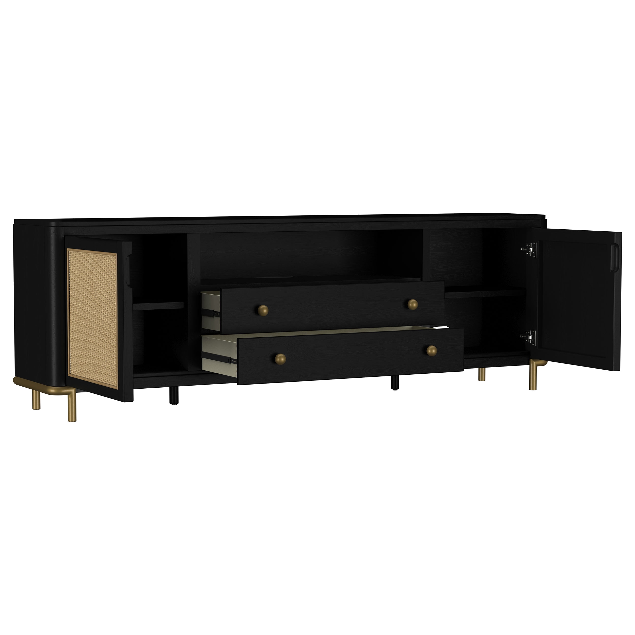 Rattan Cane TV Stand Media Console