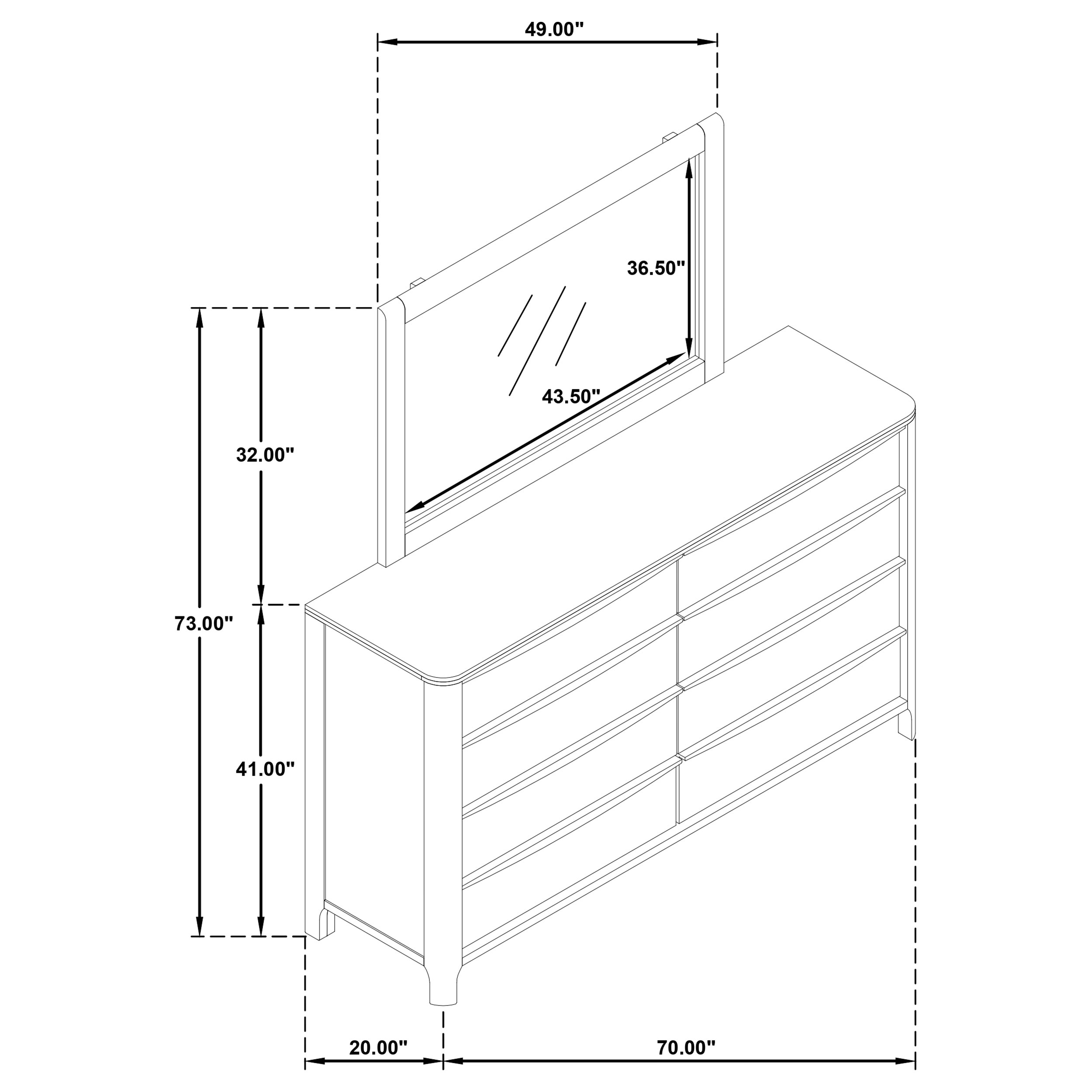 Coaster Maderia Maderia 8-drawer Dresser and Mirror
