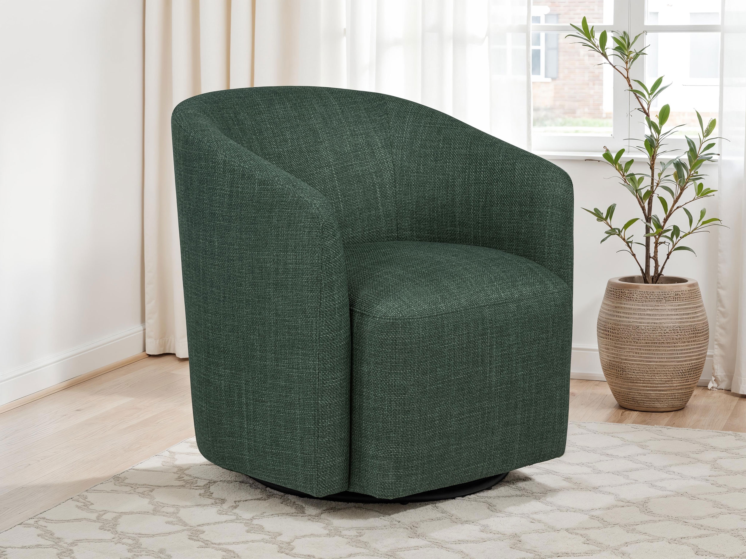 Mossbrook Fabric Swivel Accent Chair
