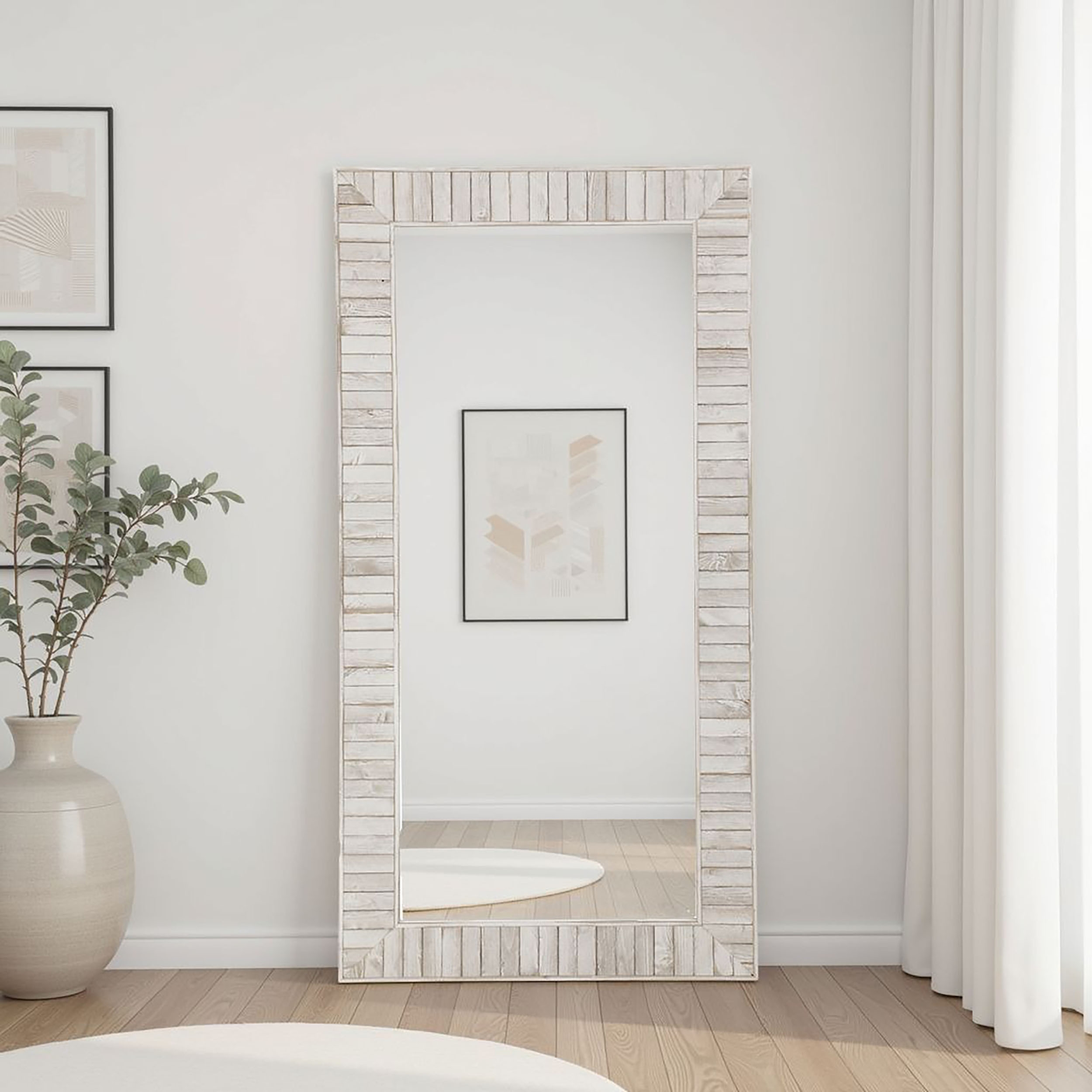 Pino 34 x 68 Inch Wood Framed Floor Mirror
