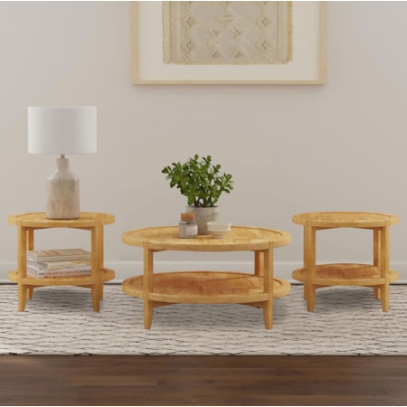 Camillo Coffee and End Table Set Maple