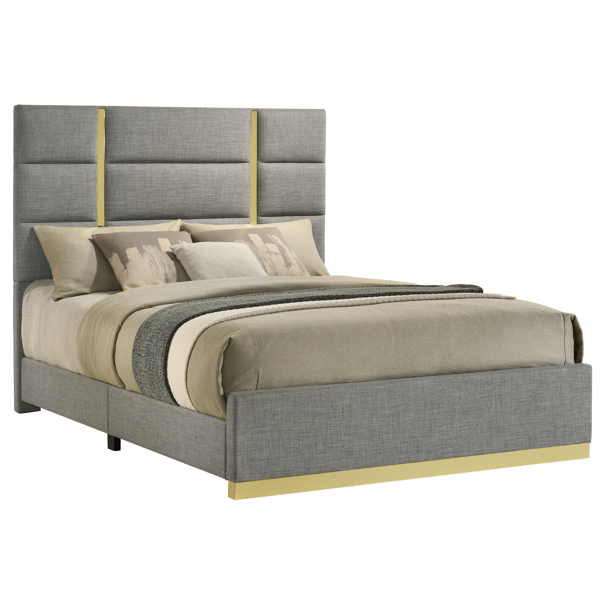 Ines Fabric King Panel Bed