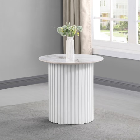 Rowena Sintered End Table Faux Marble