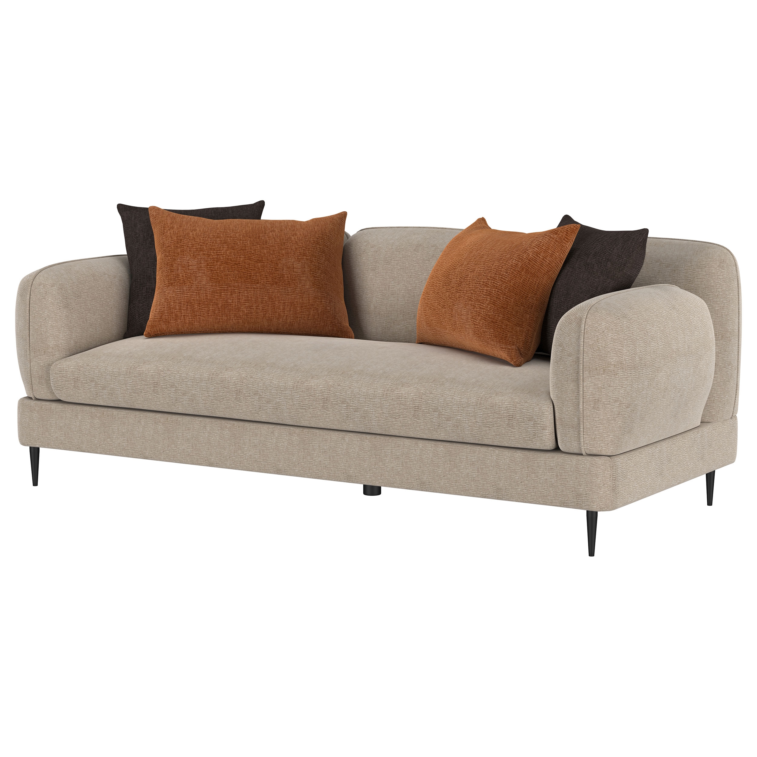 Jade Chenille Sculpted Sofa Latte