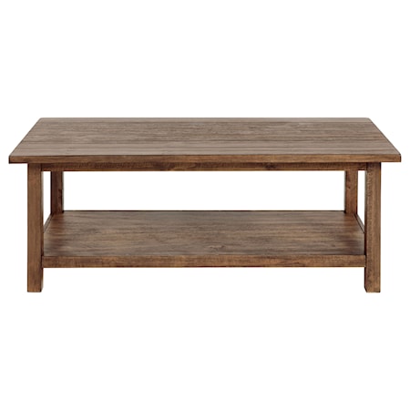 Wood Coffee Table w/ Shelf