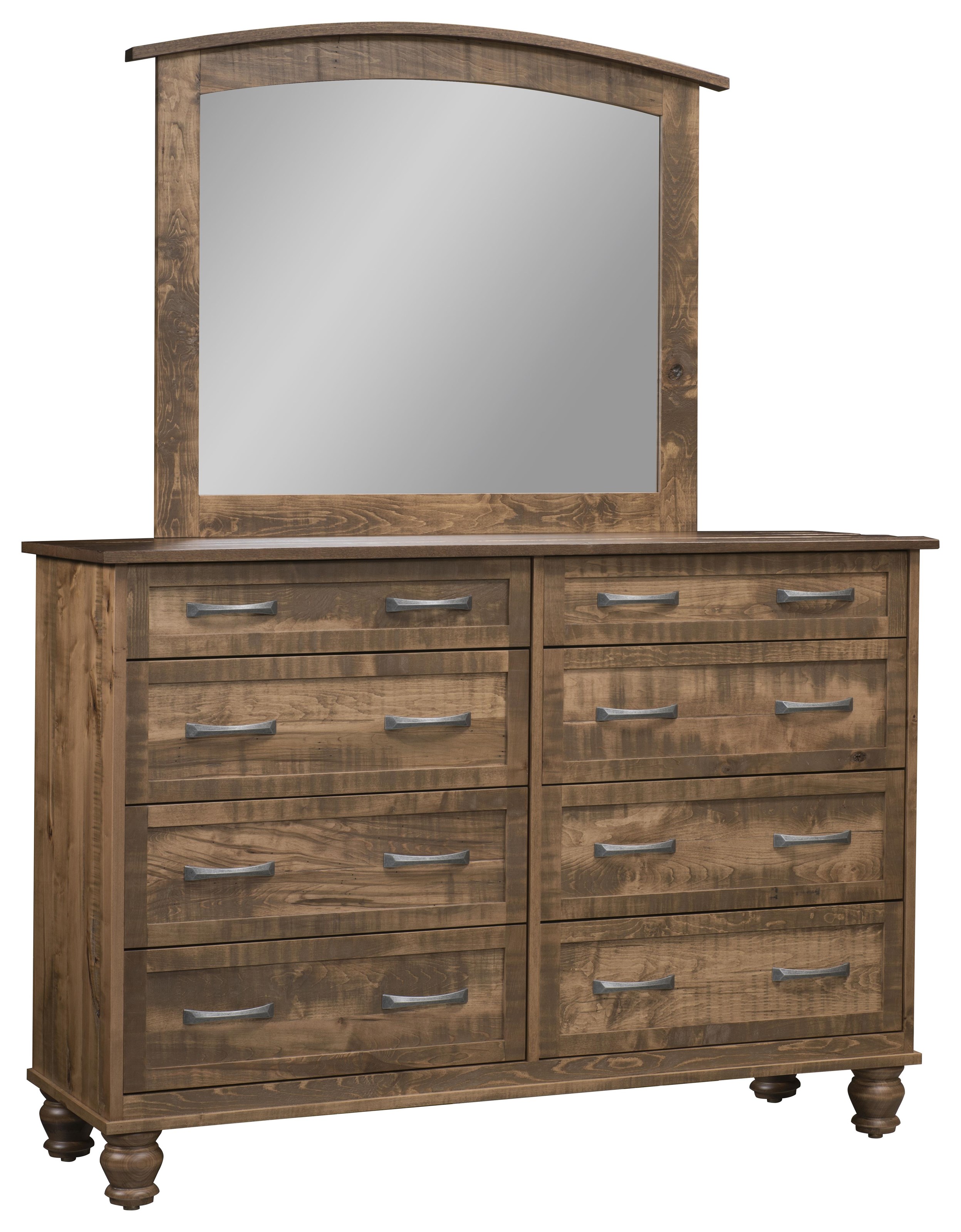8 Drawer Mule Dresser &amp; Mirror