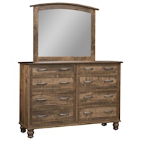 8 Drawer Mule Dresser & Mirror