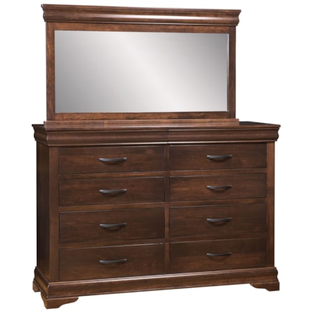 8 Drawer Mule Dresser & Mirror