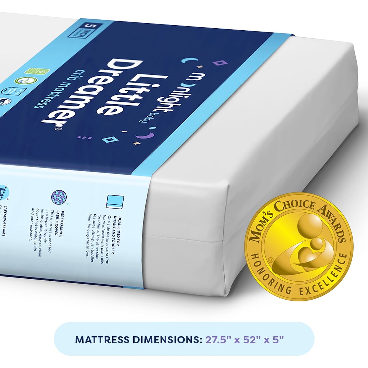 Moonlight Slumber Moonlight Slumber Little Dreamer MLSDMR100RG All Foam Crib Mattress with Dual Firmness Wayside Furniture Mattress Matt Mattress